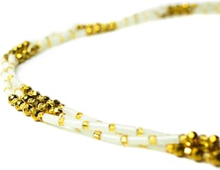 Gentle Glow in the Dark Crystal Waist Bead, Weight-loss tracker, Tummy Beads, African Waist Bead, Ghana Waist Beads, Waisted, Waist Beads- (Tie On) 45"