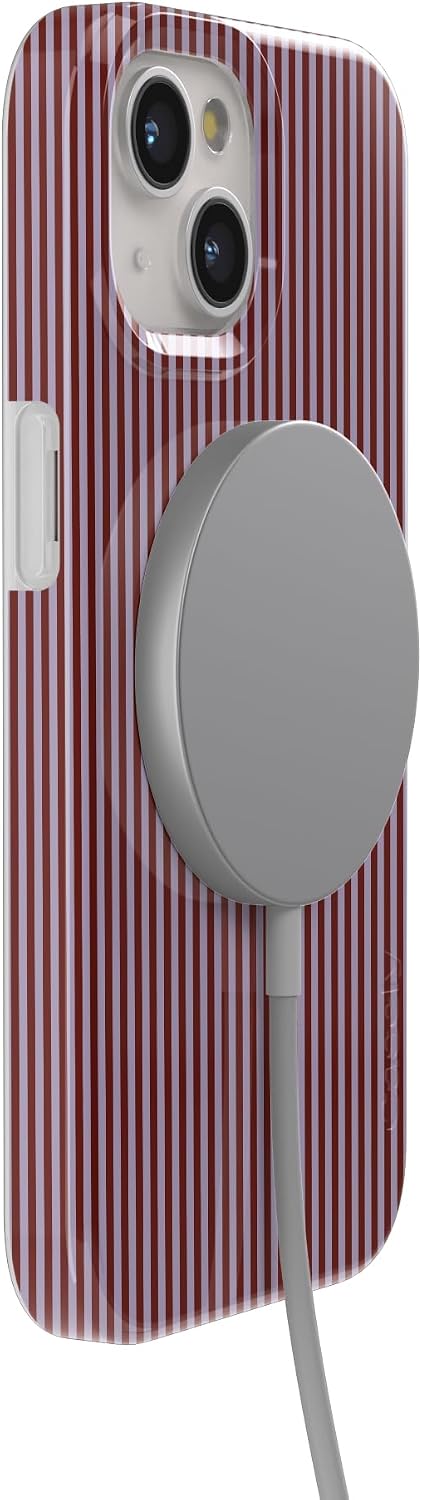 Casely iPhone 15 Plus Case | Stripes and the City | Tiny Pinstripe | Compatible with MagSafe | Classic Ultra Slim Design