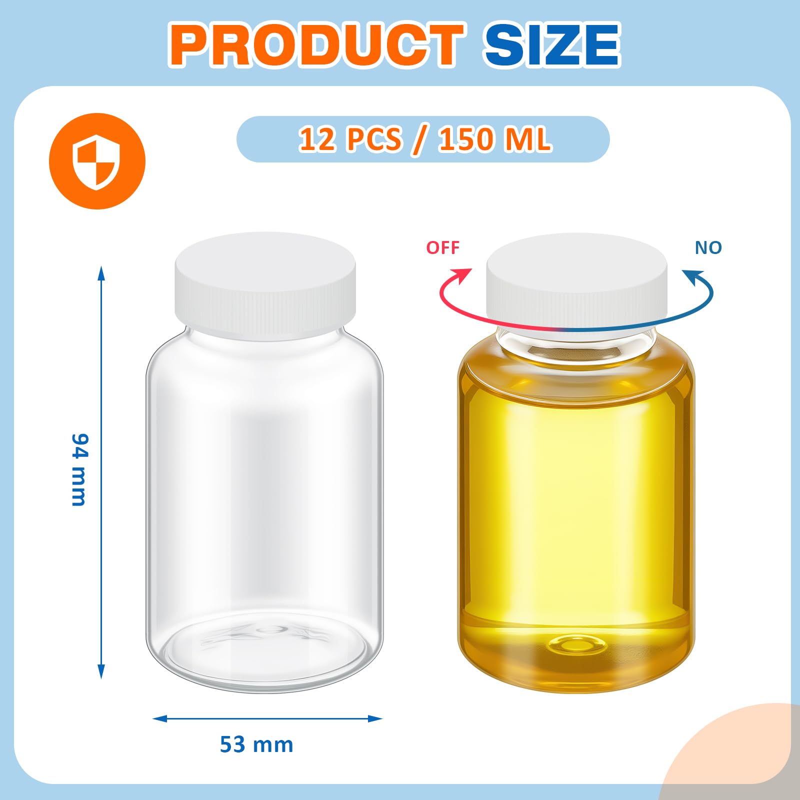 Maxdot 12 Pcs Oil Sampling Bottle Oil Analysis Sampling Clear Plastic Bottle 5oz (150 Ml) with 38-400 Cap Size Clear Small Liquid Sample Vials