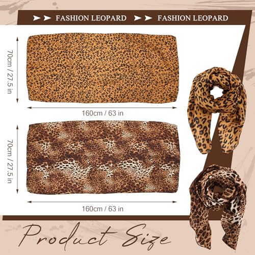 Coume 2 Pack Women's Leopard Print Shawl Scarf Lady Soft Lightweight U Shaped Cheetah Shawl Scarf for Women Sunscreen Shawls Holiday Scarf for Travel for Summer Season2