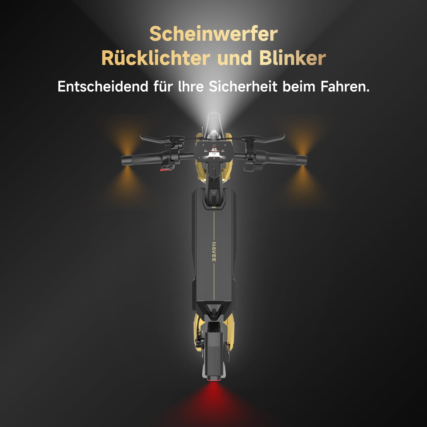 NAVEE GT3 und ST3 Serie E-Scooter 350W-400W, 50 km-90 km Reichweite | Vierfach-Federung | Klappbar (54 cm) mit IPX5,Steigungen 18%-22%