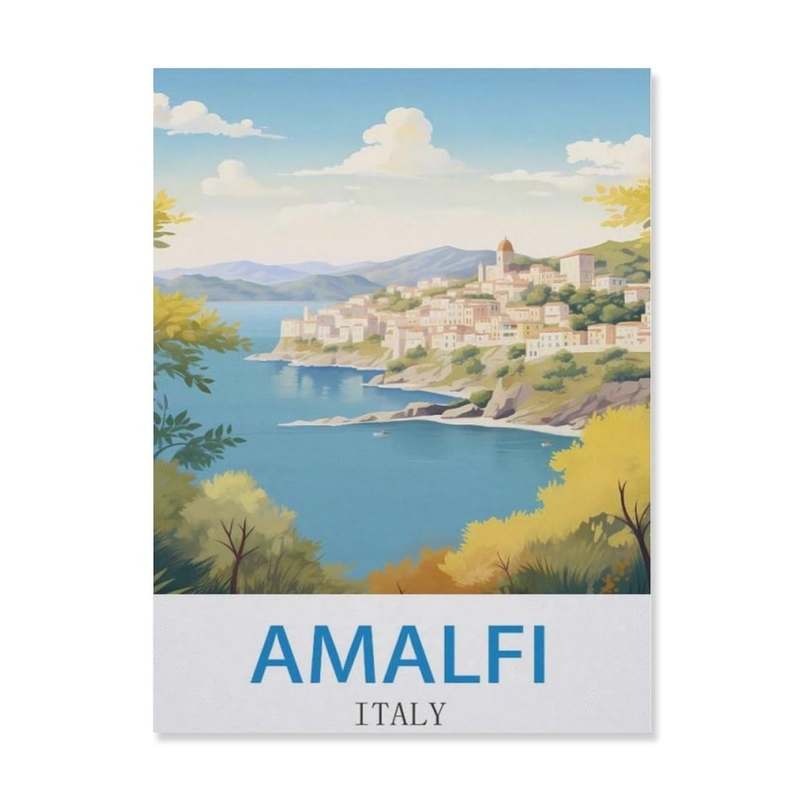 Amalfi Italy，Funny Poster Wall Art Decor Metal Sign Poster(15x30cm）6x12 inch-EH51