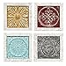 HomeRoots Decor 24" X 1" X 24" 4Pcs Accent Tile Wall Art