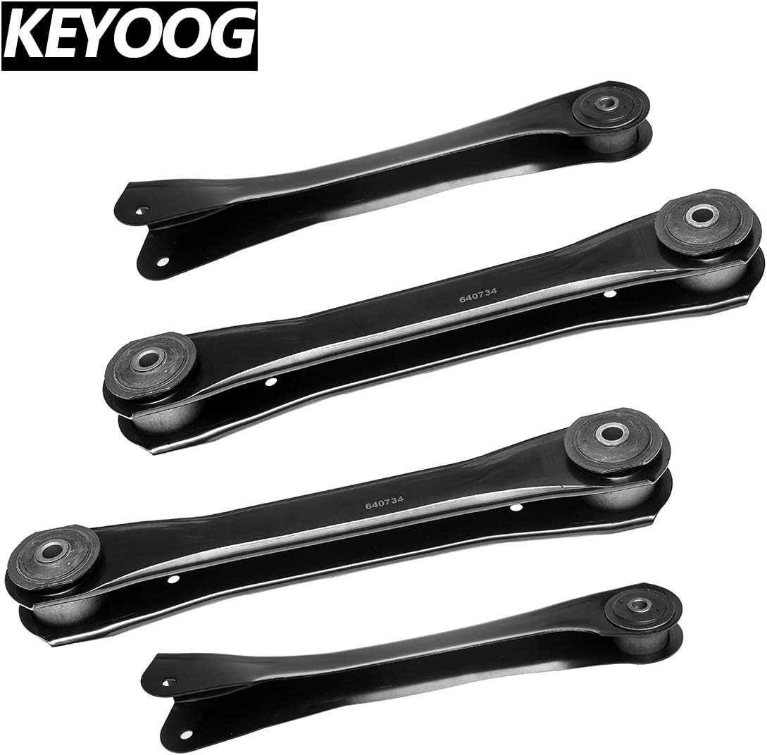 KEYOOG 4Pcs Front Suspension Kit Control Arm For 1997-2006 Jeep TJ Wrangler (Spring:Coil Only) K620244 x2 K640734 x2 Upper Lower Driver & Passenger Side Suspension