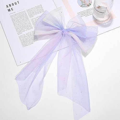 Miniatura 3 de JONKY Pinzas para el pelo con lazo iluminado, pasadores de velo, lazos LED, tocado con lazo, horquilla corta de tul para fiesta, accesorios para el