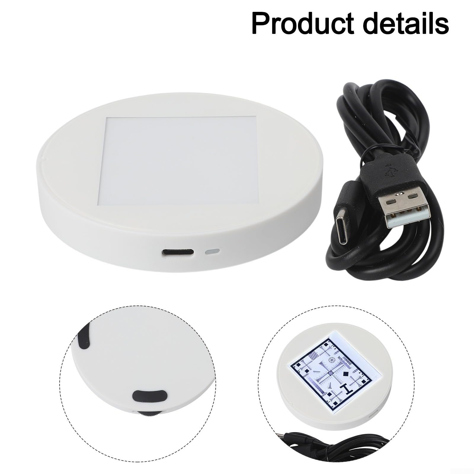 LED Mikroskop Bodenleuchte mit Fernbedienung, Einstellbare Durchlichtstufe für LCD Digital USB Mikroskop, Helle Basisbeleuchtung mit Glasplatte, Weiß(A)