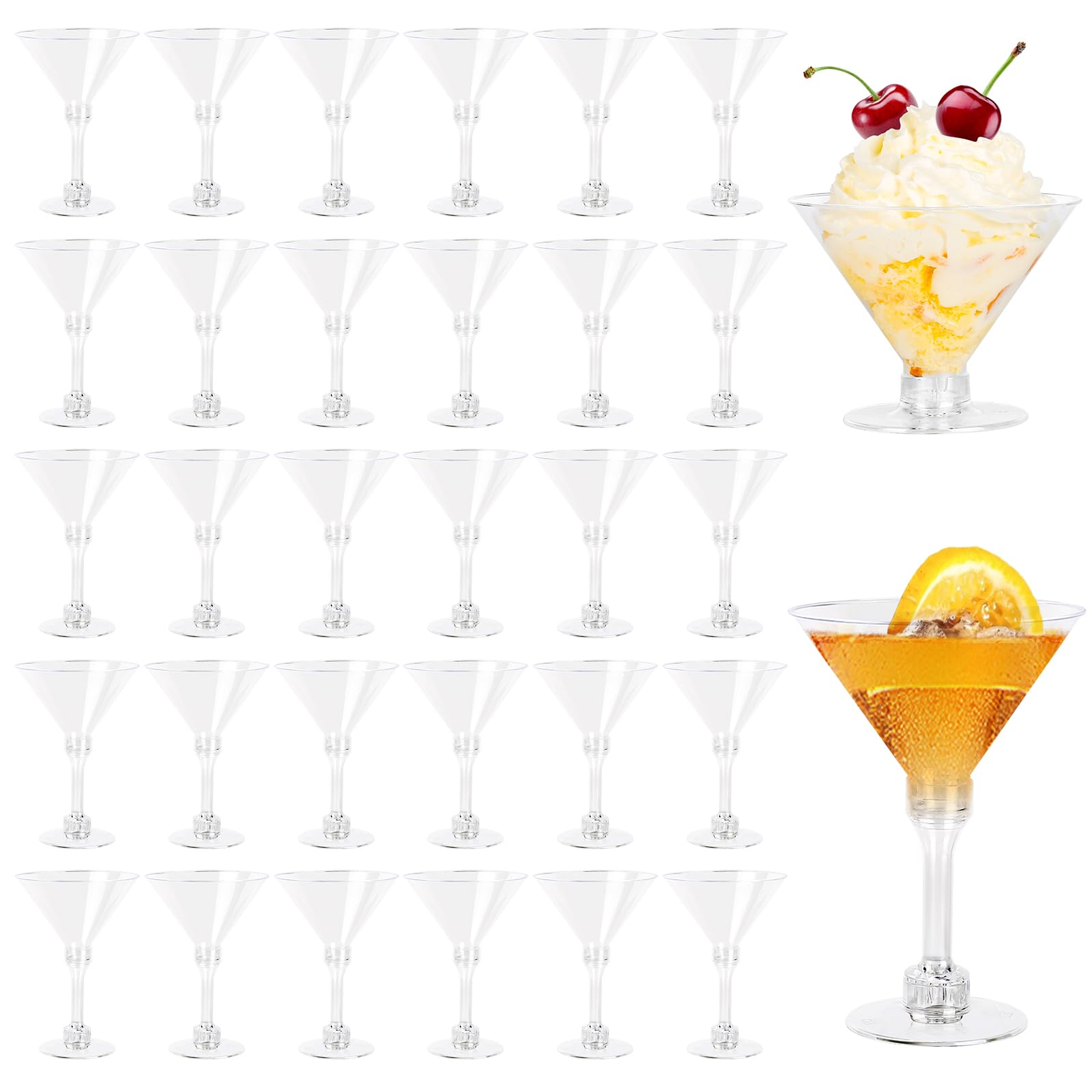 30 Pezzi Bicchieri da Martini in Plastica, 150ml/5oz Riutilizzabili Bicchieri da Margarita, Bicchiere Martini Trasparente, Bicchieri Margarita Cocktail per Compleanni, Matrimoni, Feste