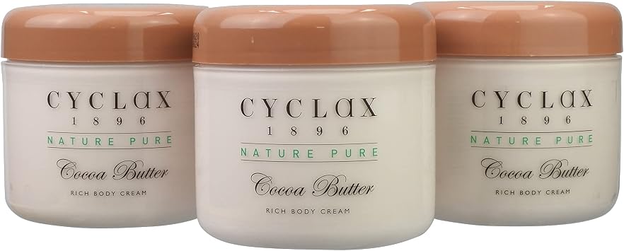 Cyclax Nature Pure Cocoa Butter Moisturising Cream for Soften & Care for Dry or Rough Feeling Skin 300ml Pack of 3