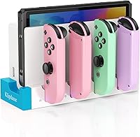 Vista 16 de Switch Charging Dock for Joycons - Charge for 6 Joycons Simultaneously - OLED Model Compatible - Switch Controller Charger Station with LED