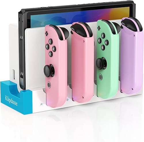 Miniatura 17 de Cargador para Switch 2: base de carga Joycon 1/2, carga rápida 8 en 1, estación de carga magnética inalámbrica portátil de doble dirección, Negro