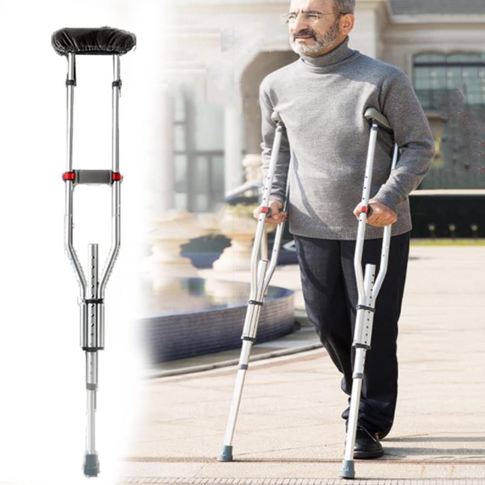 Muletas Ajustables Muletas De Antebrazo, Muletas Ortopédicas De Aluminio, Bastón Telescópicas para Adolescentes Plegables, Longitud del Bastón 98-158cm