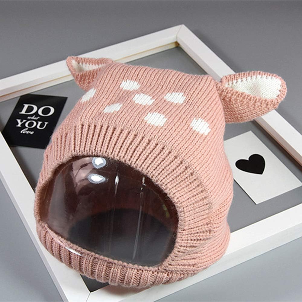 XYX Toddlers Baby Girls and Boys Fleece Lined Crochet Earflap Hats Cute Little Deer Ears Beanie Cap Winter Warm Knit Caps
