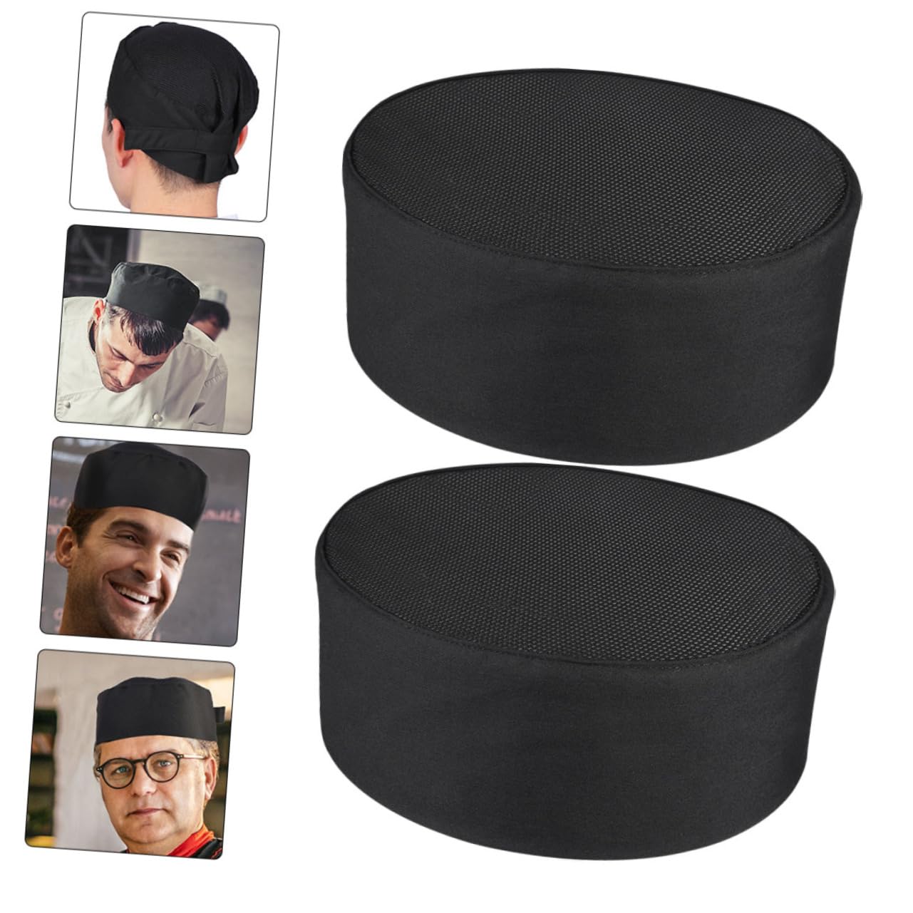 DOITOOL 6 Pz Cappello da Cuoco Berretto da Cuoco Traspirante Calotte Craniche da Cucina Cappelli da Chef da Donna Cappello Bouffant da Chef Soffice Uomini e Donne Coulisse Stoffa