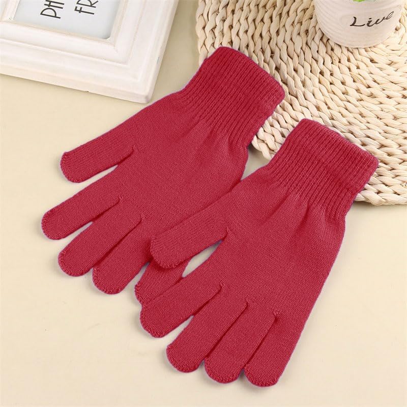 Tahonuss 2 Pairs Winter Gloves Skating Rhinestone Gloves Adults Full Fingers Knit Warm Gloves with Colorful Gemstones Mitten - Image 4