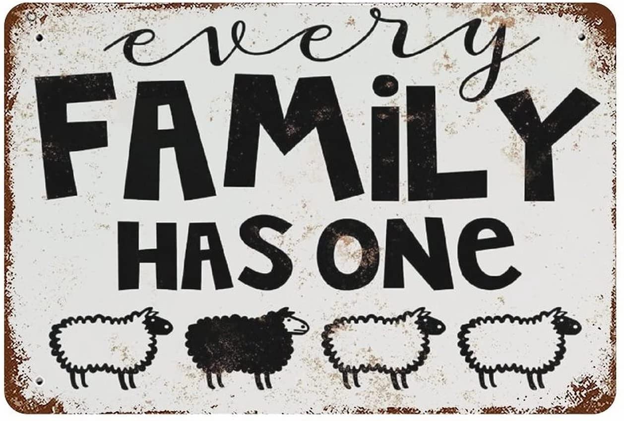 A Black Sheep Metal Sign for Every Home Vintage Novelty Tin Sign, Farm Country Cottage Wall Decor Funny People Cave Cool Wall Door Plaque 12x16inch