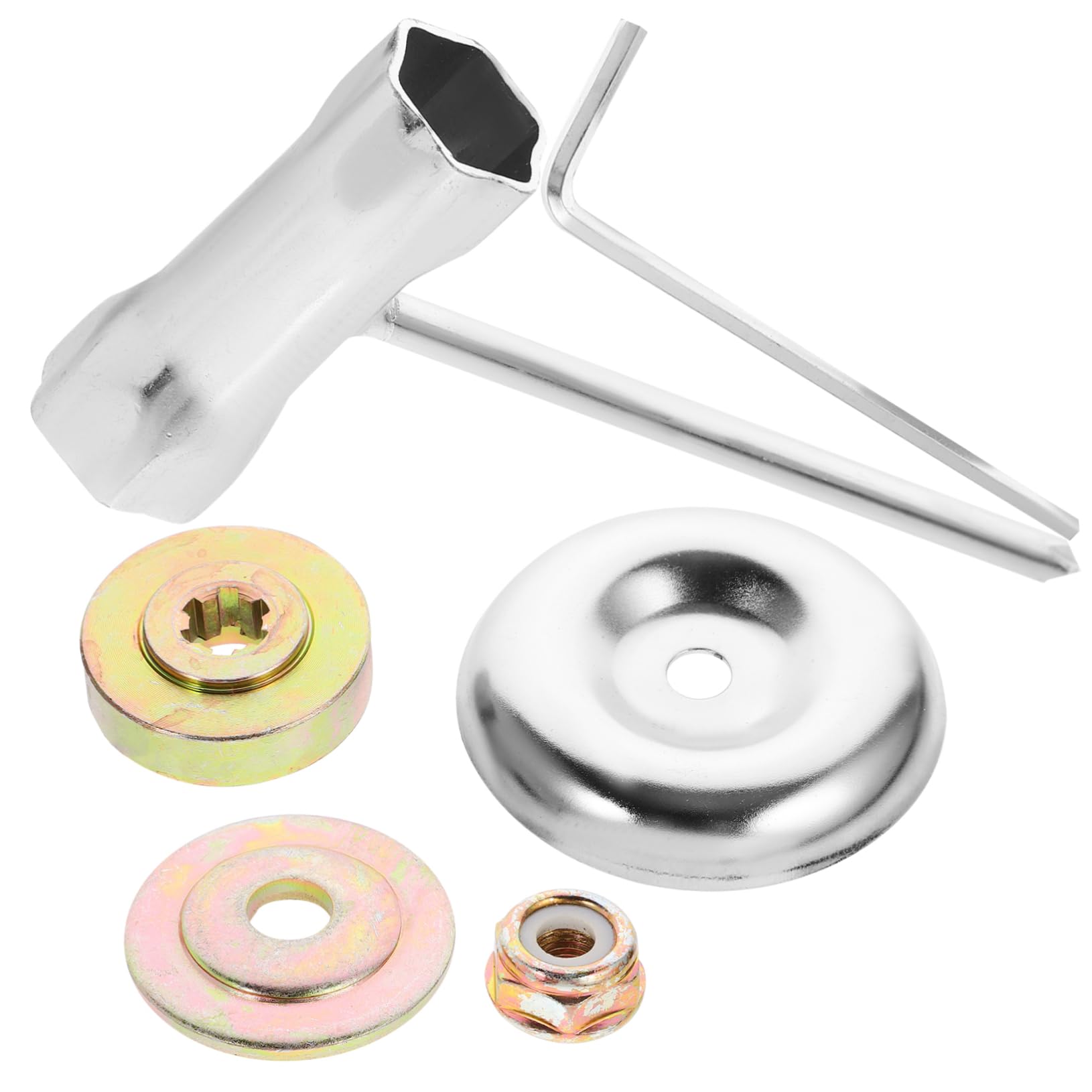 ibasenice 5 Juegos De Accesorios para Cortacésped Herramienta para Quitar Malezas En Exteriores Y Jardín Piezas De Repuesto para Cortacésped Placa De Metal para Césped Disco De Cobre