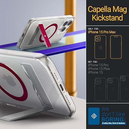 Miniatura 2 de Caseology Capella Mag Kickstand - Funda 5G con función atril para iPhone 15 Pro Max ultratransparente antiamarilleamiento compatible con Magsafe