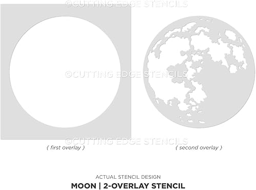 Miniatura 3 de Plantilla de luna  Plantillas de pintura de pared para un fácil cambio de imagen de la habitación  Plantilla grande para pintar paredes  Plantilla