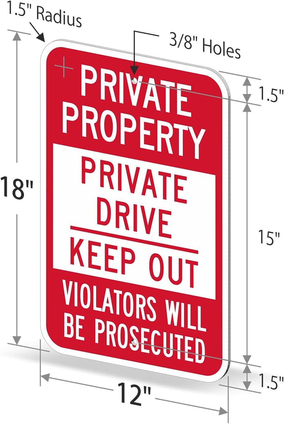 Flаѕh Sаlе SmartSign Private Drive Sign, Private Property Sign, 12 x 18 Inches 3M Engineer Grade Reflective Aluminum, Weather Resistant