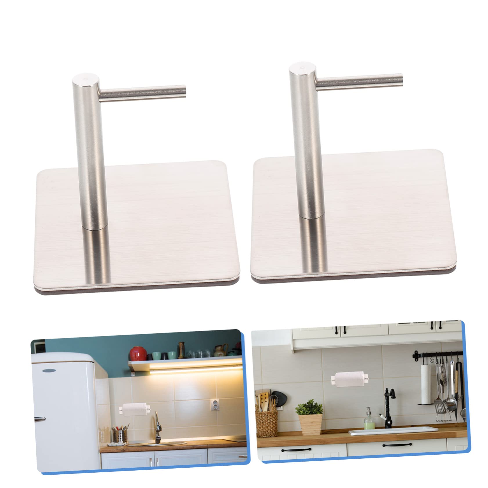 Ciieeo 2 Pares Magnéticos Inoxidable Soporte de Pared sin Perforación Colgar Toallas y Utensilios Refrigeradores y Superficies Metálicas