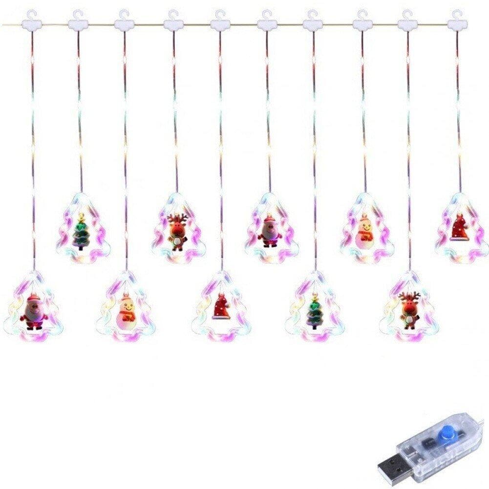 Guirlande lumineuse Noël LED USB à intensité stable pour rideau de fenêtre et ornements