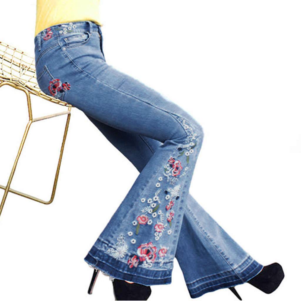 Jeans a zampa di elefante da donna pantaloni slim a vita alta e gamba larga slim a vita alta vintage pantaloni bootcut pantaloni