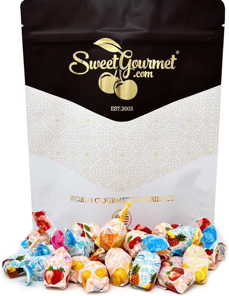 Fruit Filled Assorted Bon Bon Hard Candy, 1-Pound Bulk Bag, Arcor Premium Wrapped Gluten-Free Candies