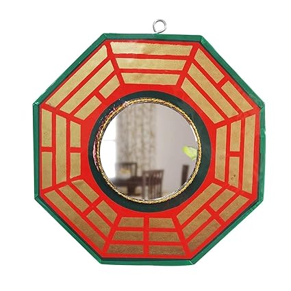BLESS KRAFT Bagua Mirror for Vastu Feng Shui Convex Bagua Mirror Positive Energy, Protection Wall Door Hanging for Home and Office (Referred by Vastu Expert) (Bless_Bagua_Mirror_9_New)