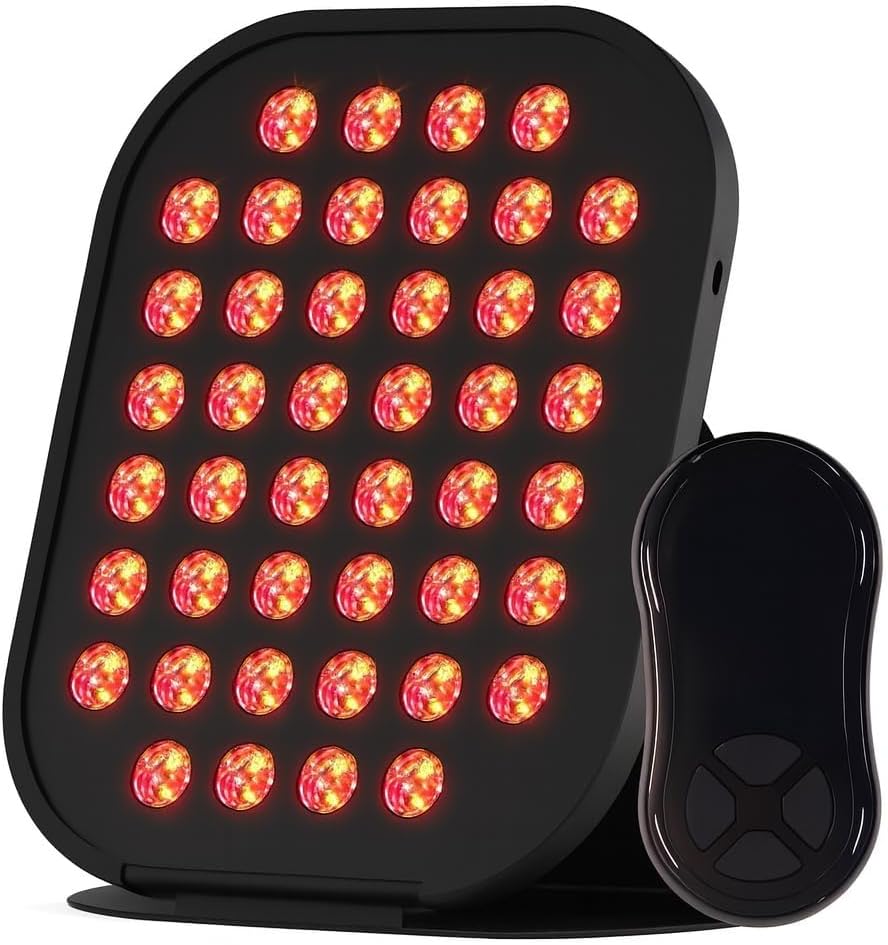 Near Infrared & Red Light Therapy Panel – 220 LEDs | 5 Light Wavelengths | 7 Wellness Modes | Foldable Design, Wireless Remote | red Light Therapy for face, Skin & Body Comfort