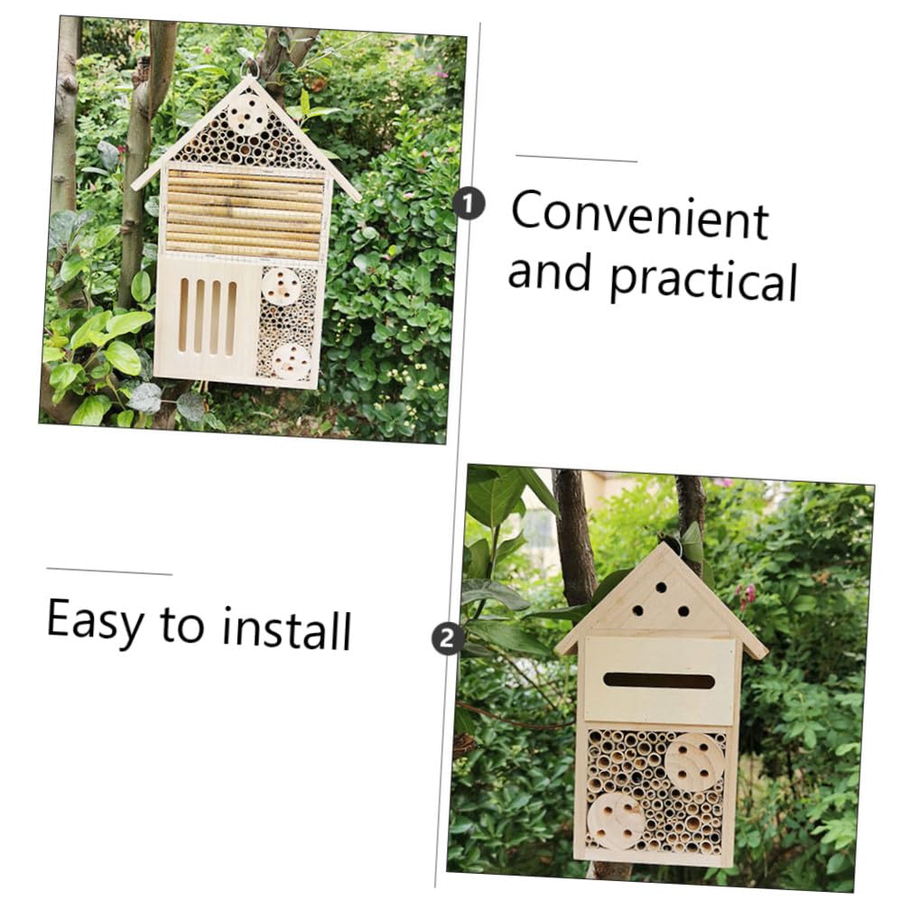 Abaodam 2 Stück Hängendes Insektenhotel für Garten mit Bienenfreundlichem Design und Dekorativer Nisthilfe zur Beobachtung von Bienen und Insekten