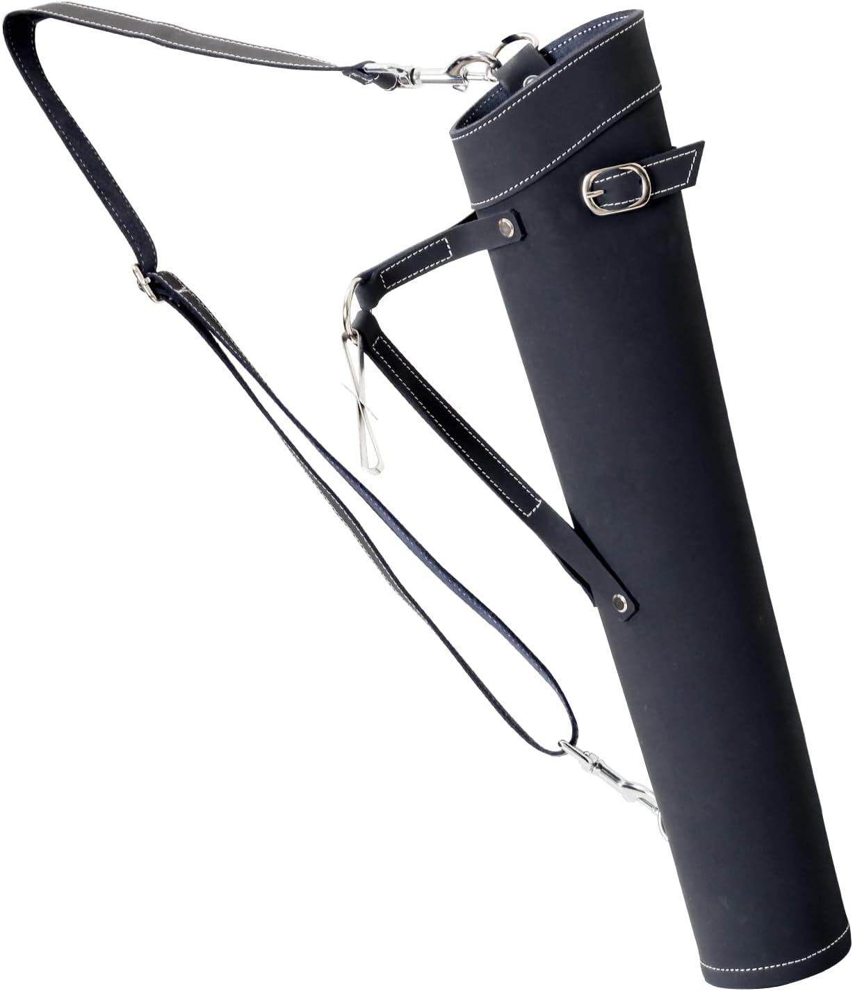 SOPOGER Archery Quiver,Leather Shoulder Back Arrow Quivers,Retro Waist Hip Arrow Bags,Dual Use with Large Pouch,Adjustable Belt for Outdoor Hunting & Target Practicing (Black)