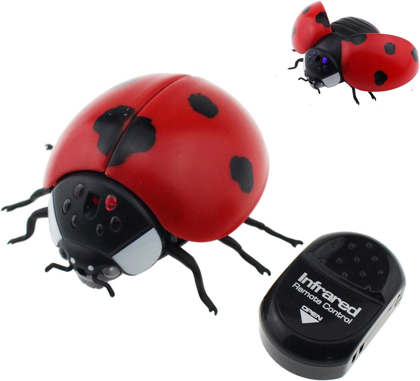 Tipmant Kids RC Ladybird Animal Toy Remote Control Car Vehicle Electric Fake Insect Prank Toys for Christmas Halloween