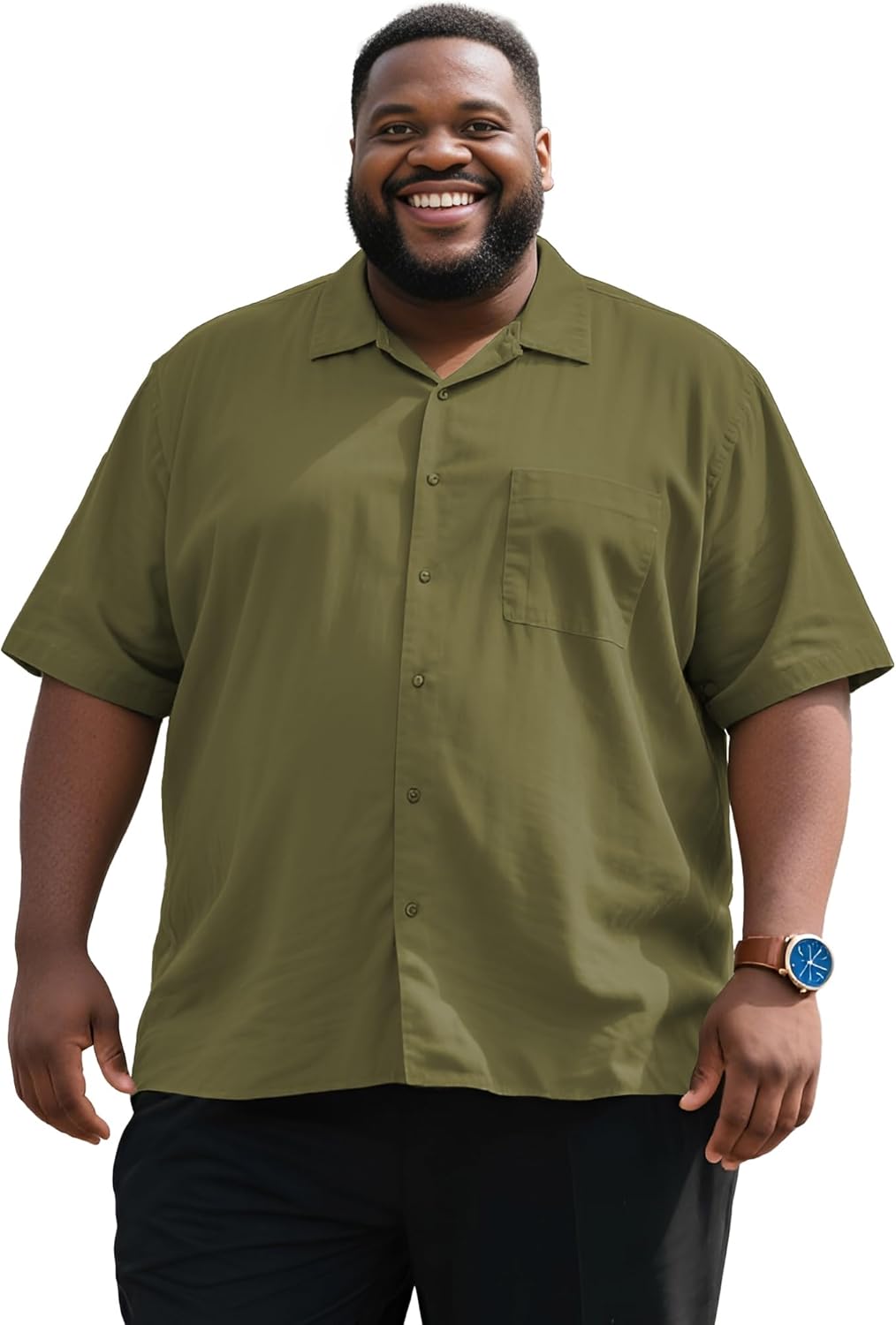 Button Down Shirt Men Causal Big and Tall Shirts for Men Short Sleeve Button up Summer Beach Work Shirts Plus Size