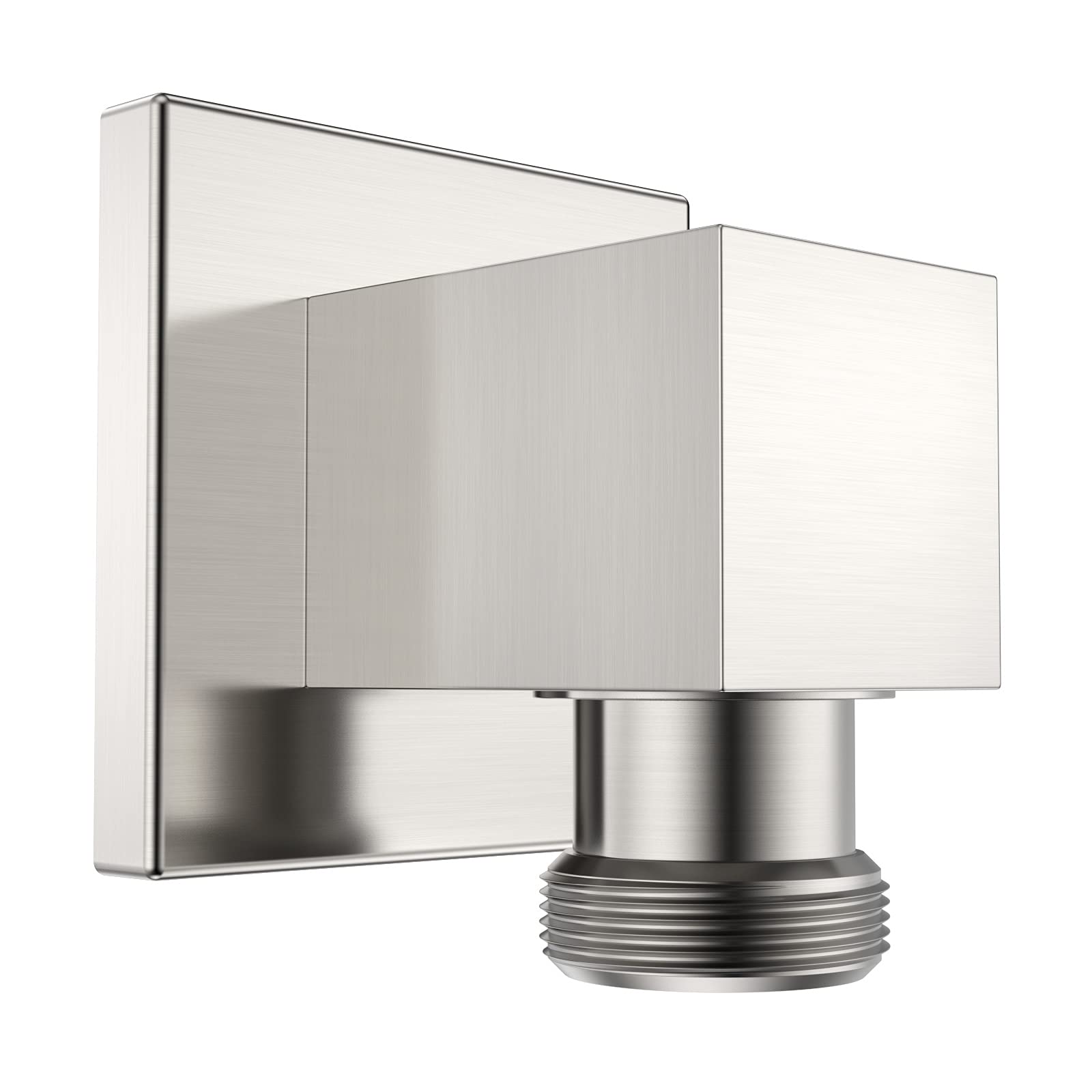 Lavatrum Wall Mounted Supply Elbow, Wall Elbow for Hand Shower, Solid Brass Square Wall Supply Elbow, Check Valve Included (Square, Brushed Nickel)