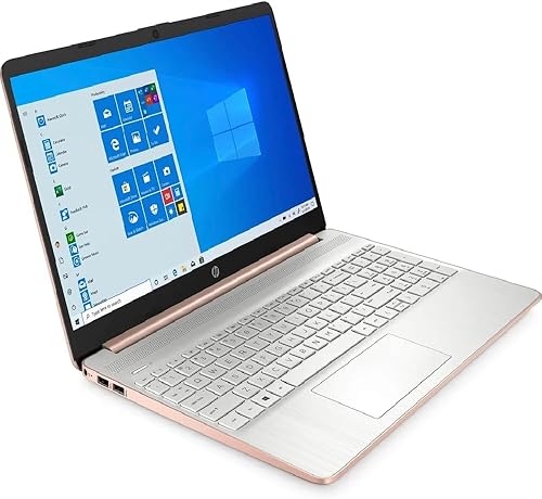 HP 15-ef1073wm, Pantalla HD de 15,6", AMD Athlon Silver 3050U, Memoria DDR4 de 4 GB, SSD de 128 GB, Office 365 de 1 año, modo Win 10 Home S, oro rosa