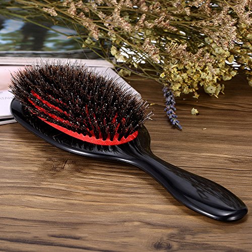 KKmoon Escova de cabelo de Nylon e cerdas de javali Oval Antiestático Paddle Pente Ferramenta de mas