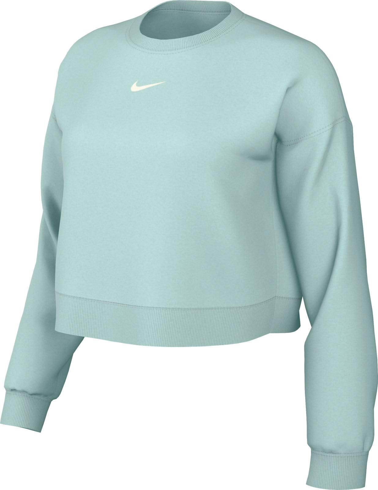 NIKE DQ5761-346 W NSW PHNX FLC OOS CREW Sweatshirt Women's JADE ICE/SAIL Size XS
