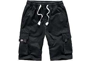 Vcansion Men's Casual Cotton Loose Fit Lightweight Multi-Pockets Cargo Shorts