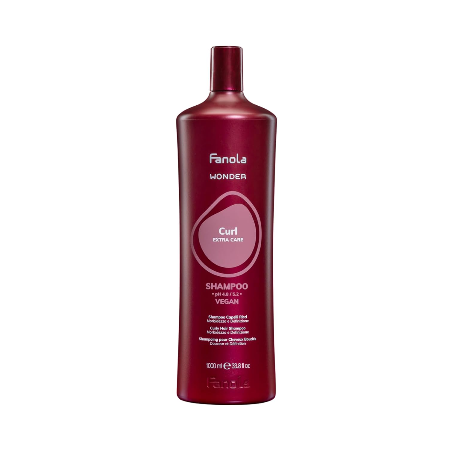 Fanola Wonder Curly Hair Shampoo - Hydrating Shampoo for Curly Hair - Vegan & SLS/SLES-Free, Shine Enhancing Formula for Soft, Defined, Frizz-Controlled Curls & Waves (1000 ml)