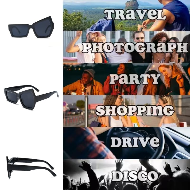 Men's And Women's Sunglasses, Irregularly Framed, Raise One's Eyebrows, Provocative Expression Thick Frame UV400 Shade Sun Glasses.4