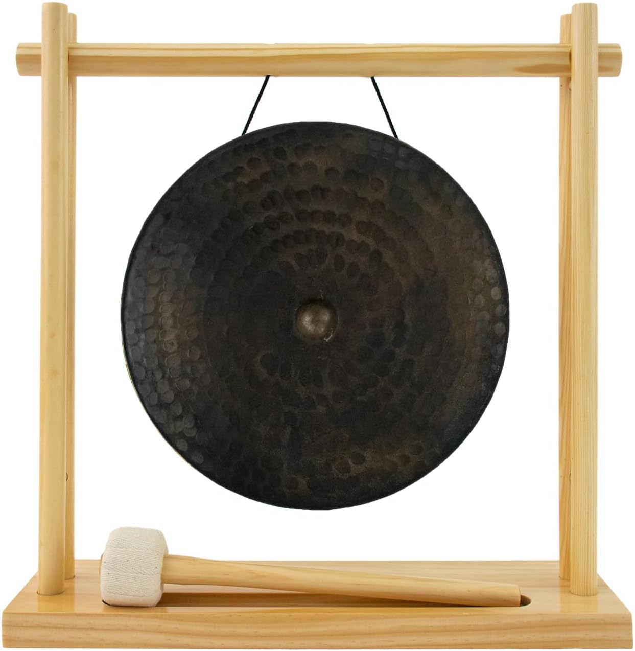 Vietnamese Bellybutton Gongs on Stands - Includes Gong, Stand, & Mallet/Clear Warm Tone/Great for Meditation