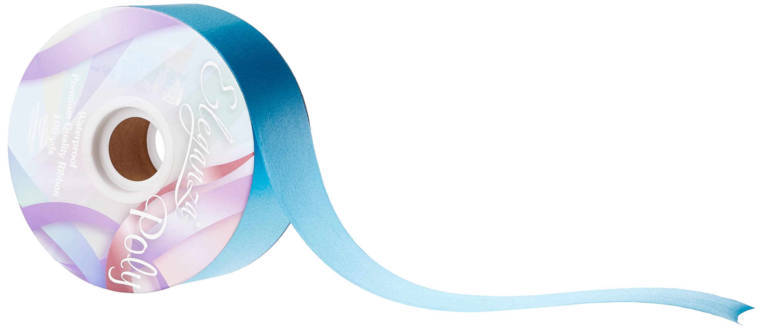 Eleganza Waterproof Poly Ribbon, Turquoise, 50 mm x 91 m - Image 2