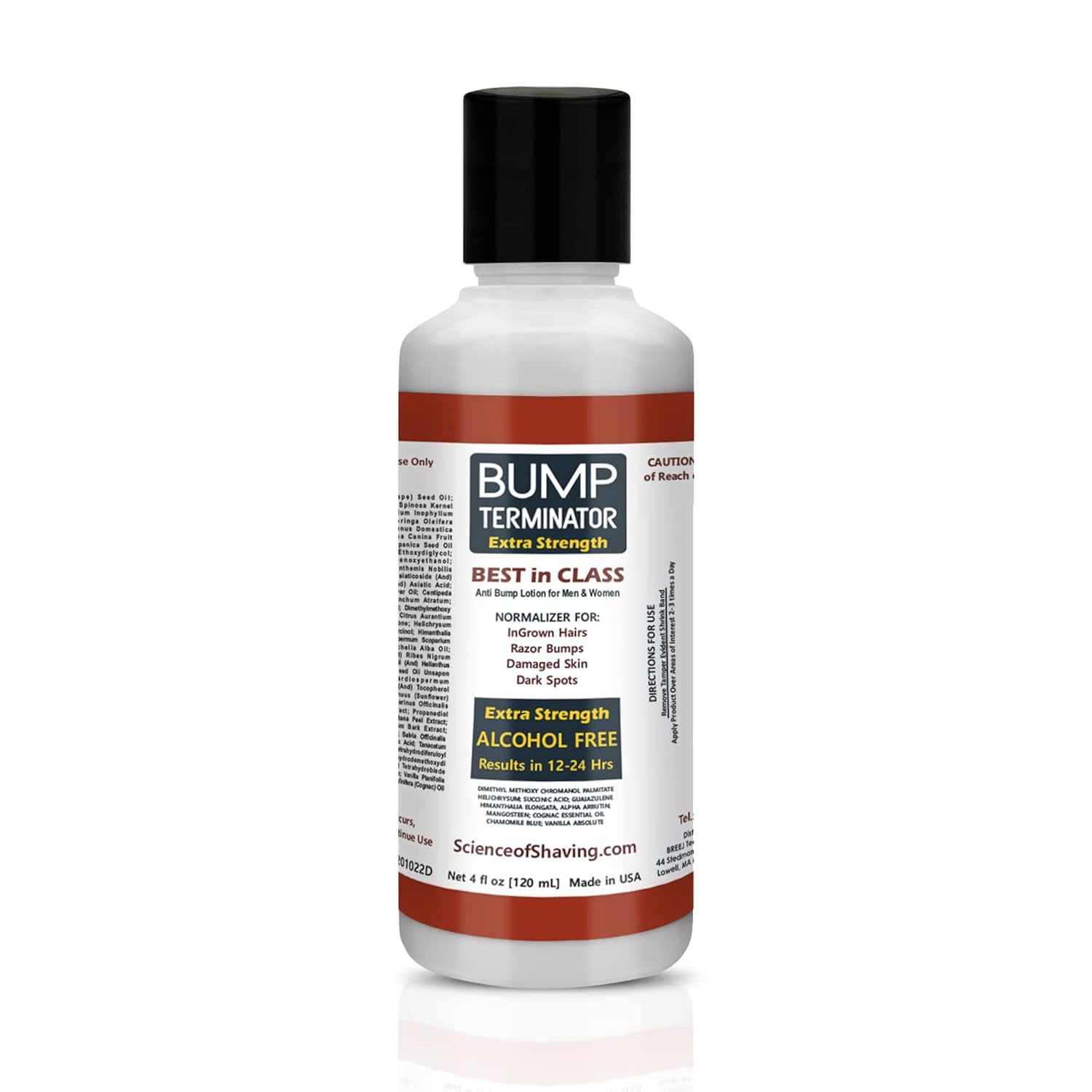 Bump Terminator Extra Strength Alcohol-Free Bumps Lotion, Razor Bump Treatment for Men & Women (4 Fluid Ounces)
