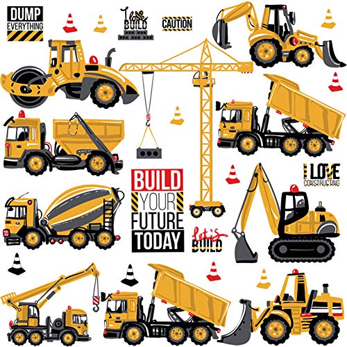 Stickers Muraux Chambre Voiture Avion Véhicule d'ingénierie Autobus Navire à Vapeur Autocollant Mural Stickers Muraux Décoration Enfant Garçon Fille Chambre Fenêtre (A) Cover