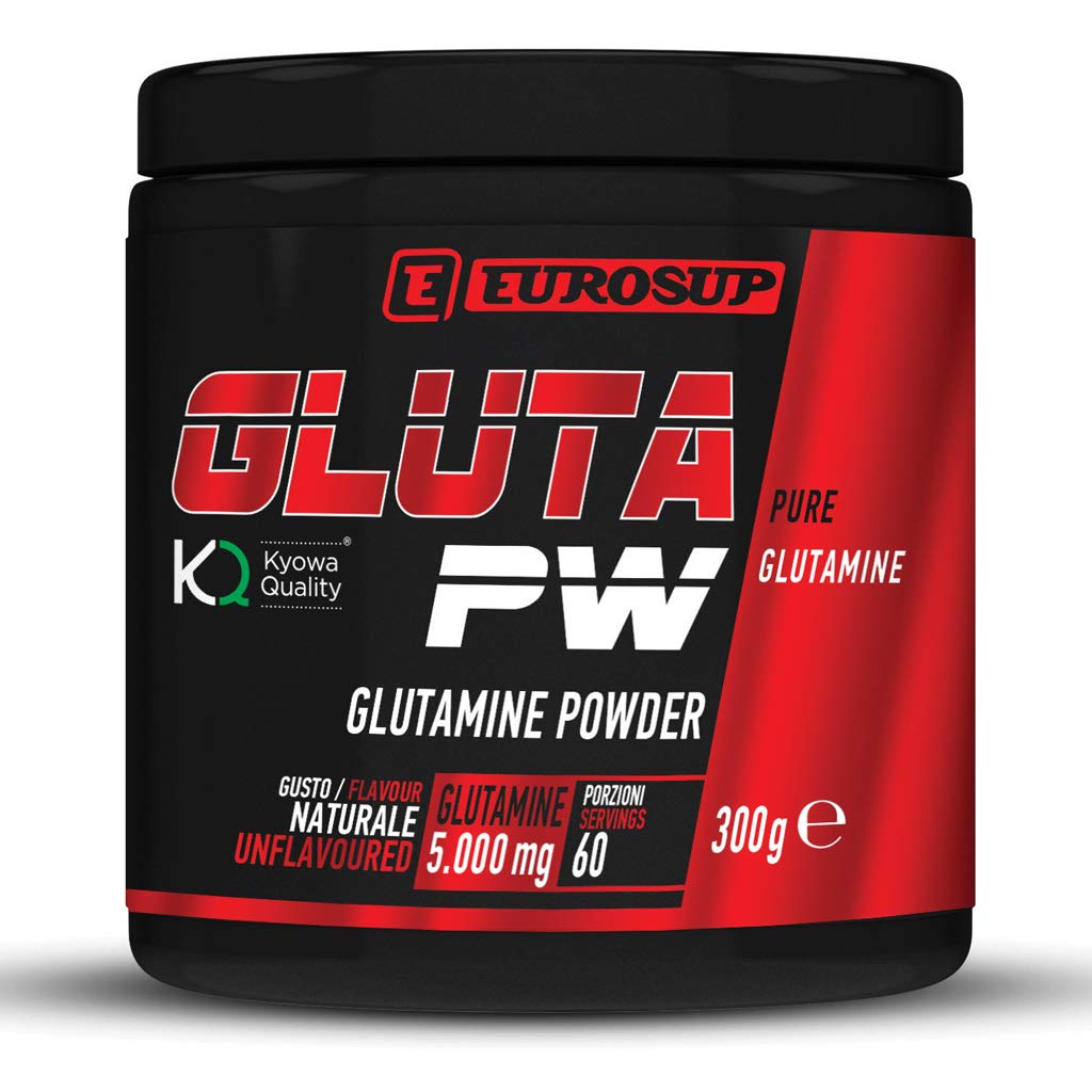 EUROSUP - Glutammina in Polvere GLUTA PW 100% Vegan, Integratore KYOWA QUALITY per Massima Qualità e Purezza, Glutamine Powder Recupero e Sintesi Proteica - Integratori Post Workout Gusto Neutro, 300g