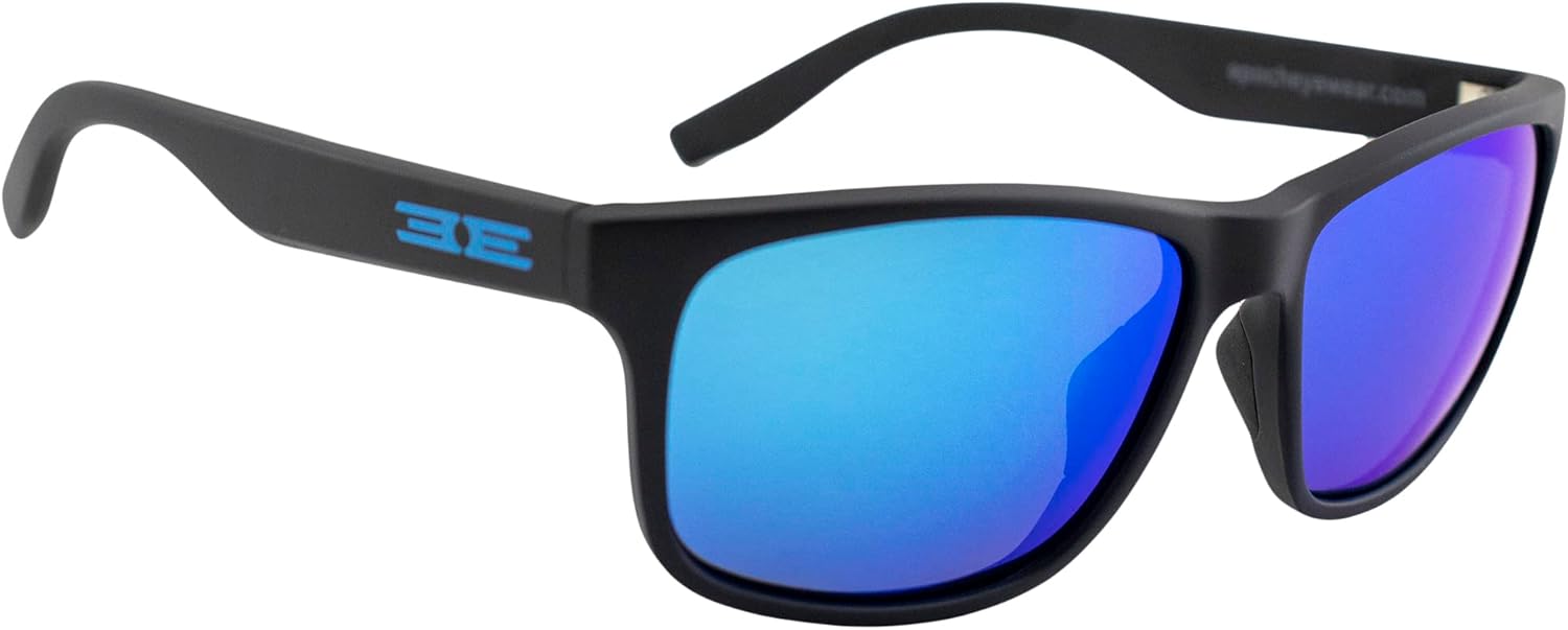 Epoch Eyewear Delta Golf Sport Sunglasses – 3-Pack Polarized Riding Sunglasses with Black Frames – Smoke, Yellow Mirror & Blue Lenses – Scratch-Resistant, UV400 Protection - Image 8