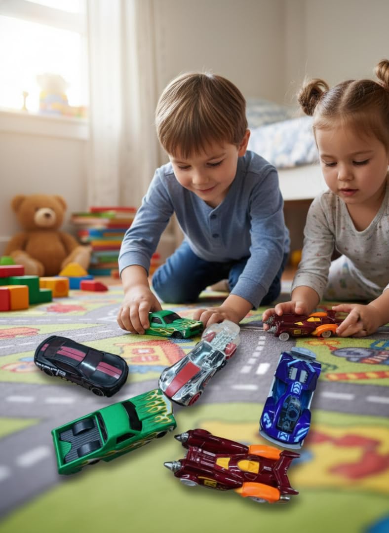 TAPANIYA ENTERPRISE Hot Racing 5-Pack Die-Cast Toy Cars Set - High-Speed Racing Vehicles for Kids - Colorful Sports Cars, Muscle Cars, and Racing Trucks - Great Gift for Boys and Girls Ages 3+ 2