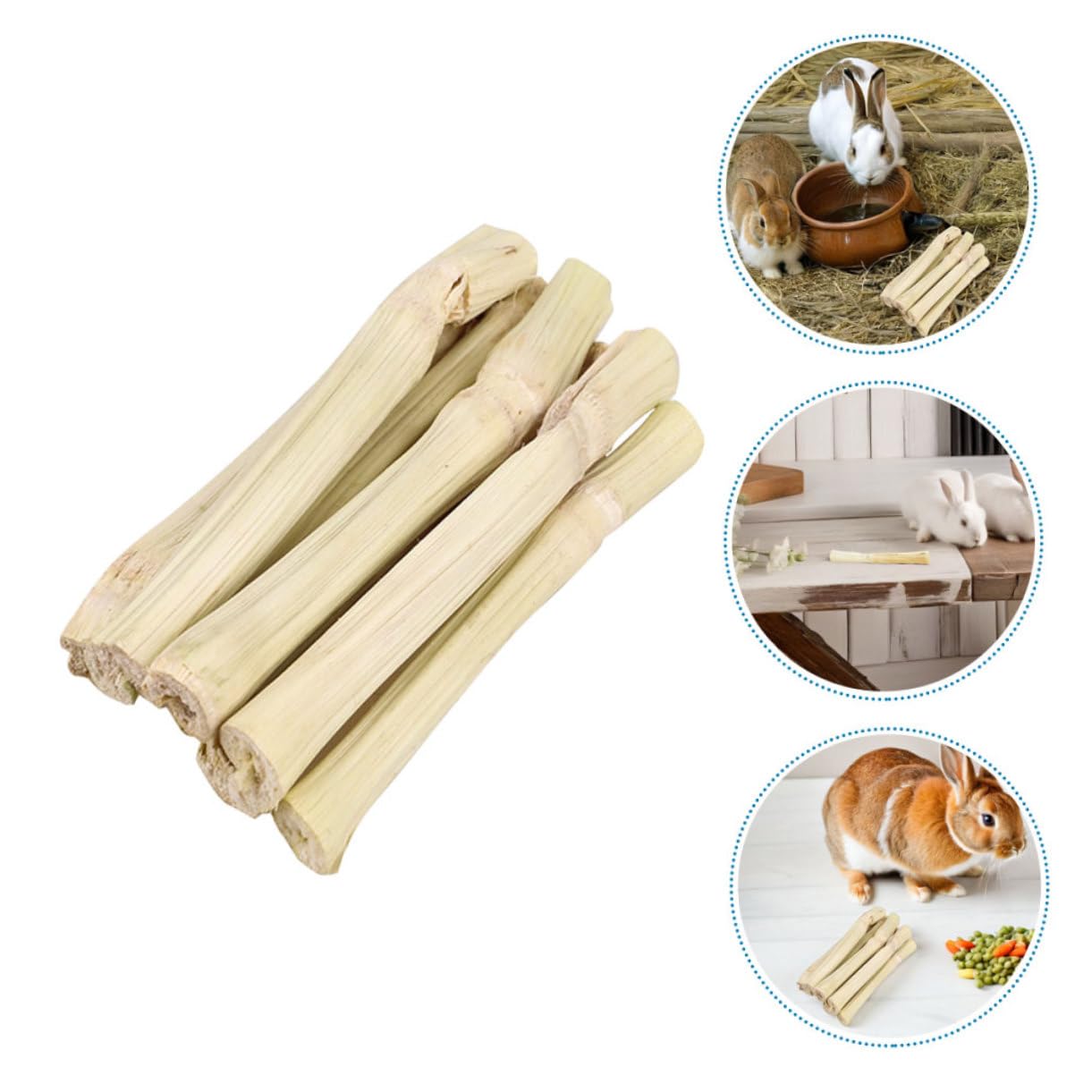 BESPORTBLE Juguete Masticable de Bambú Natural para Roedores Barras Dulces para Conejos Cobayas Chinchillas y Hámsters para Cuidado Dental y Entretenimiento Saludable