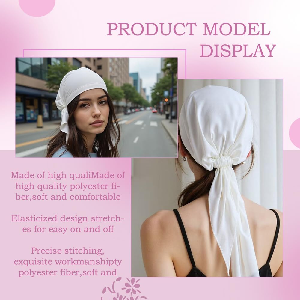 Pre Tied Chemo Head Scarf for Women - Slip On Bandana Headwrap Caps Cancer Turban Sleep Hair Cover Hat - Image 7