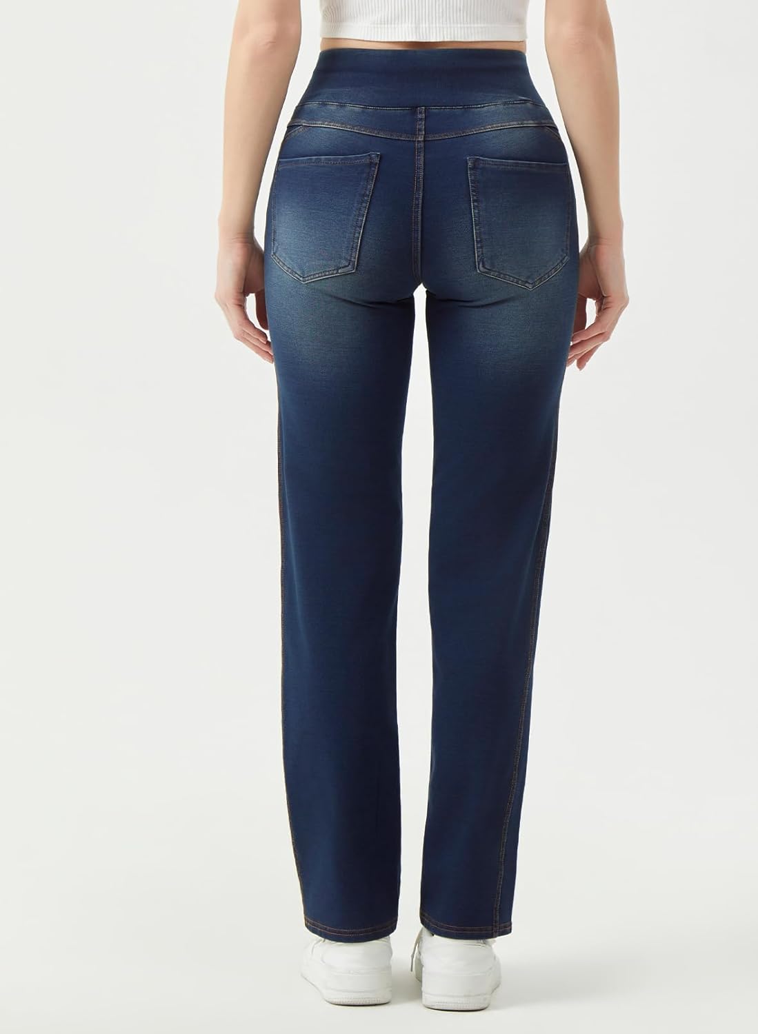 Women's High Waisted Straight Leg Jeans Tummy Control Stretchy Denim Pants, Soft Comfortable Fit Casual Work Office Wear - Image 2